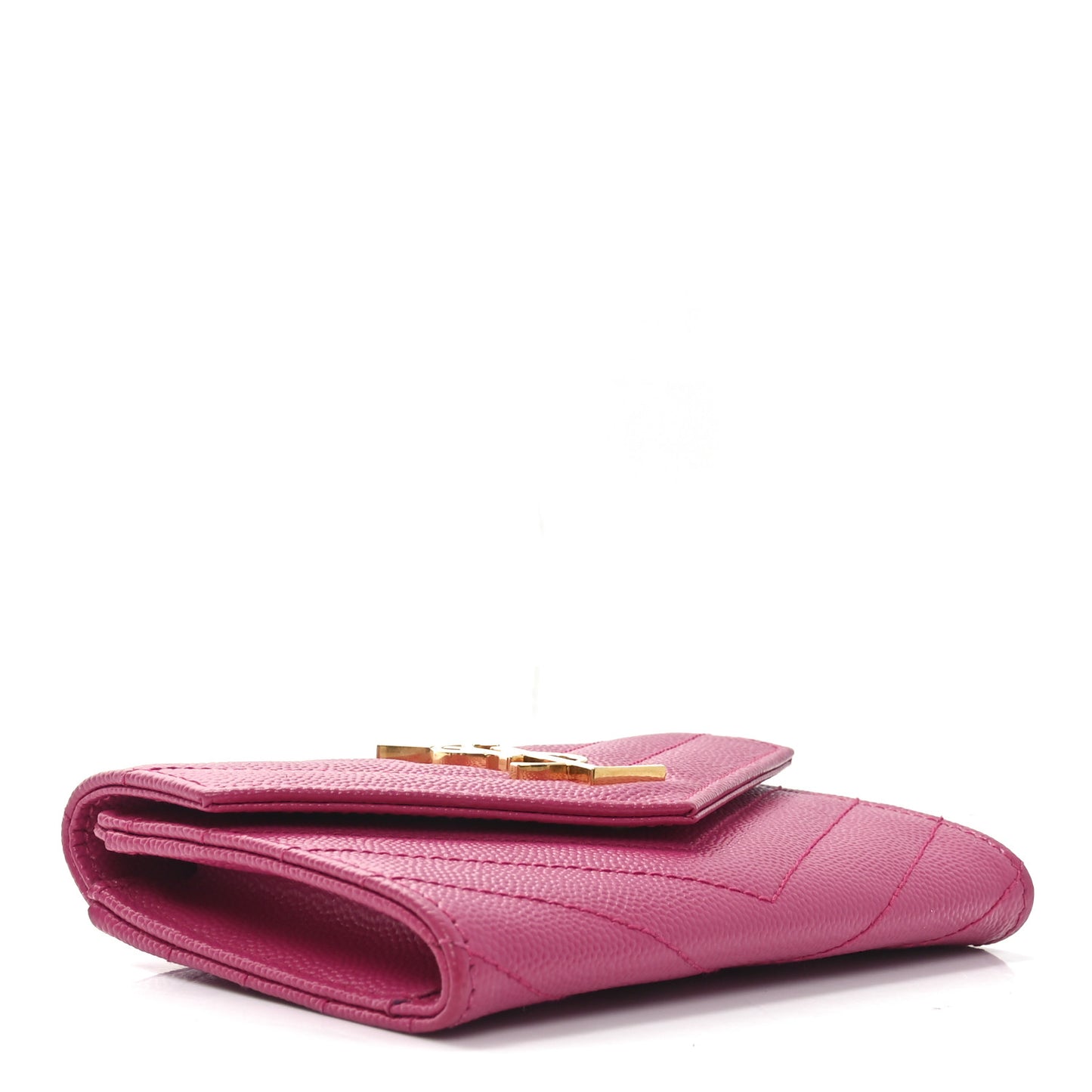 Grain De Poudre Matelasse Chevron Small Monogram Envelope Wallet Bubblegum