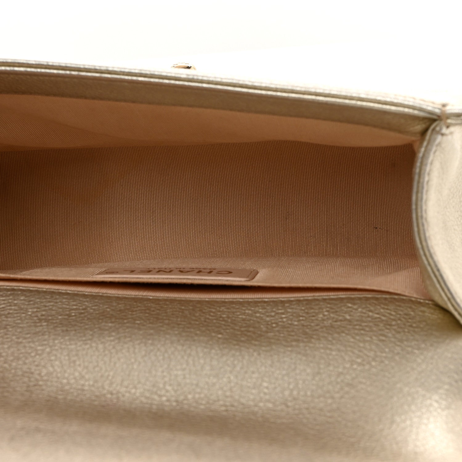 Chanel Metallic Calfskin Quilted Camellia Small Boy Flap Gold 5 of 18