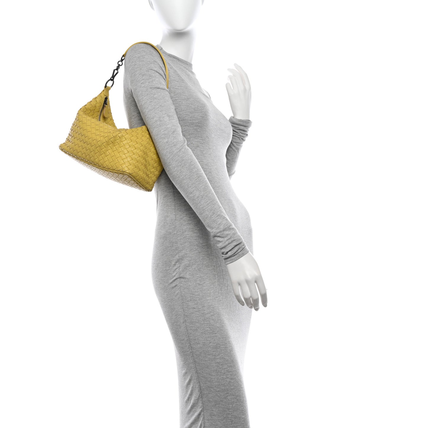 Nappa Intrecciato Small Shoulder Bag Chartreuse