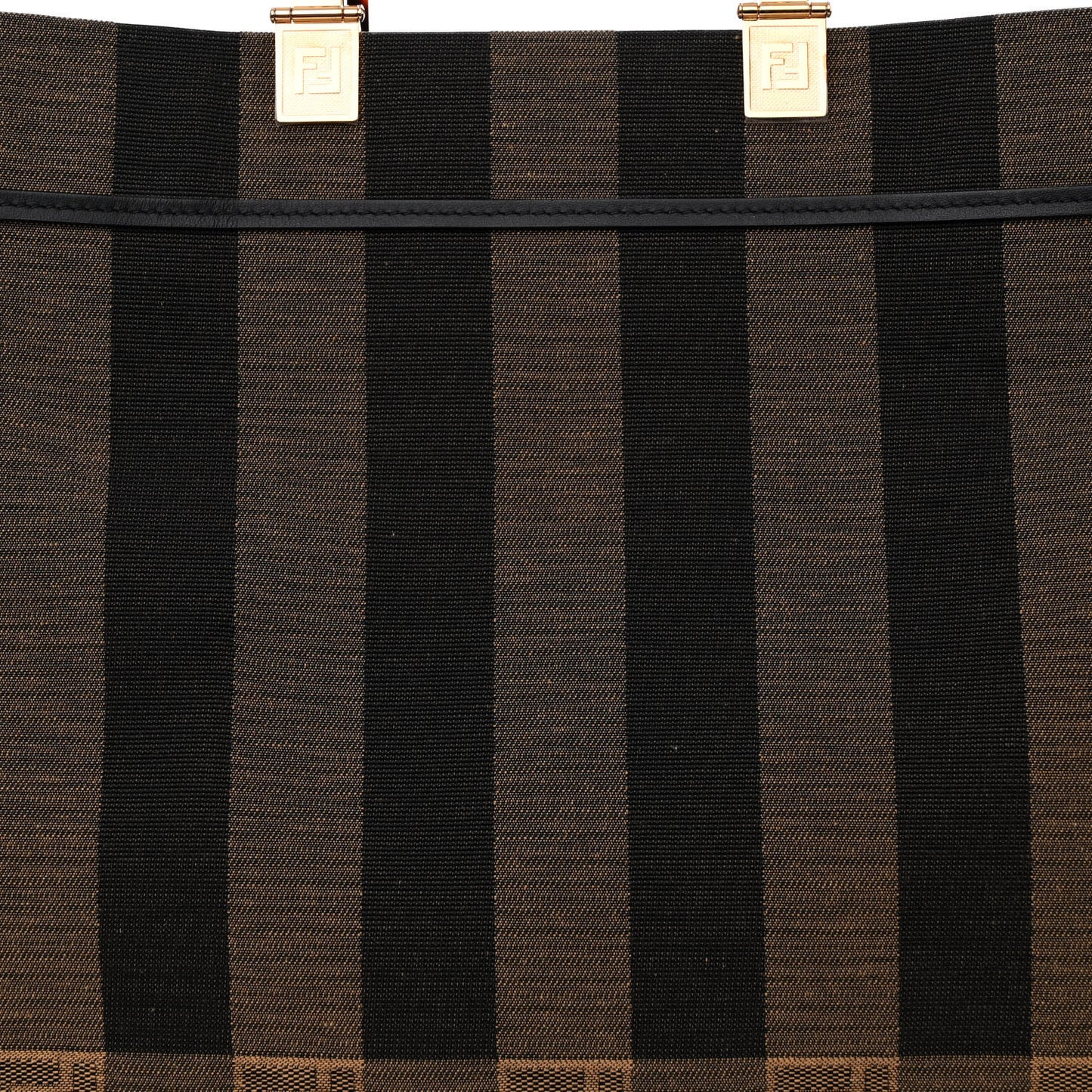 Fabric Jacquard Vitello Seta Plexiglass Pequin Gingham Large Fendi Sunshine Shopper Tote Tobacco Moro Black