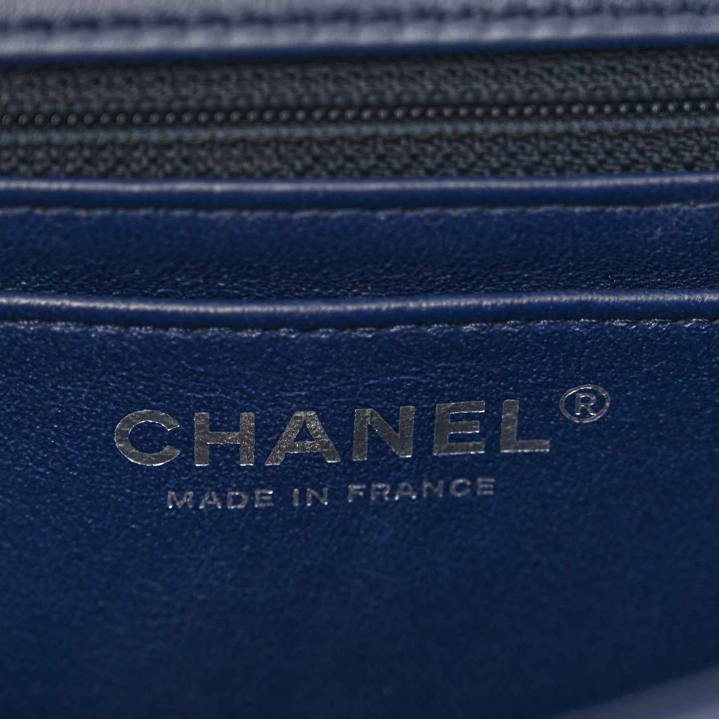 Lambskin Quilted Mini Square Flap Navy