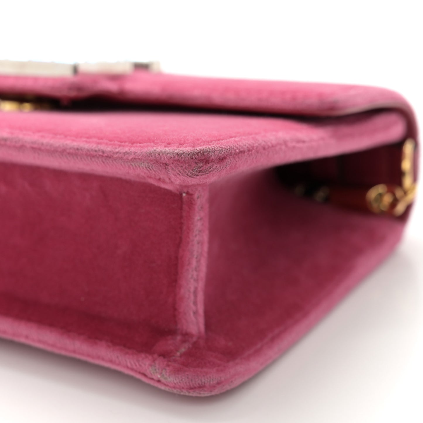 Velvet Crystal Square G Shoulder Bag Light Raspberry Rose