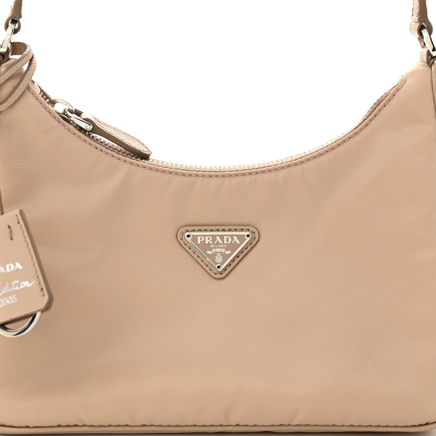 Re-Nylon Saffiano Mini Re-Edition 2005 Bag Cammeo