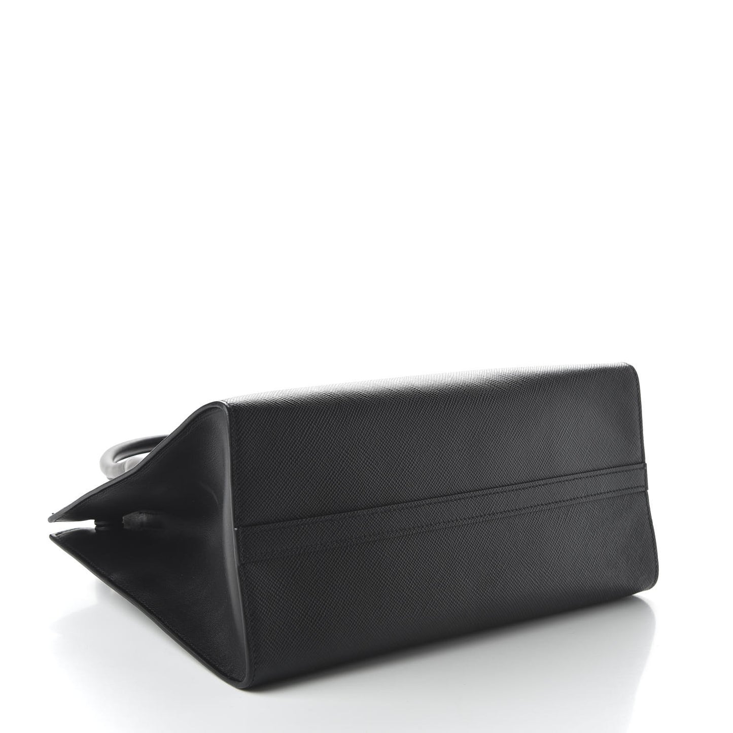 Saffiano Cuir Calfskin Medium Monochrome Top Handle Tote Black