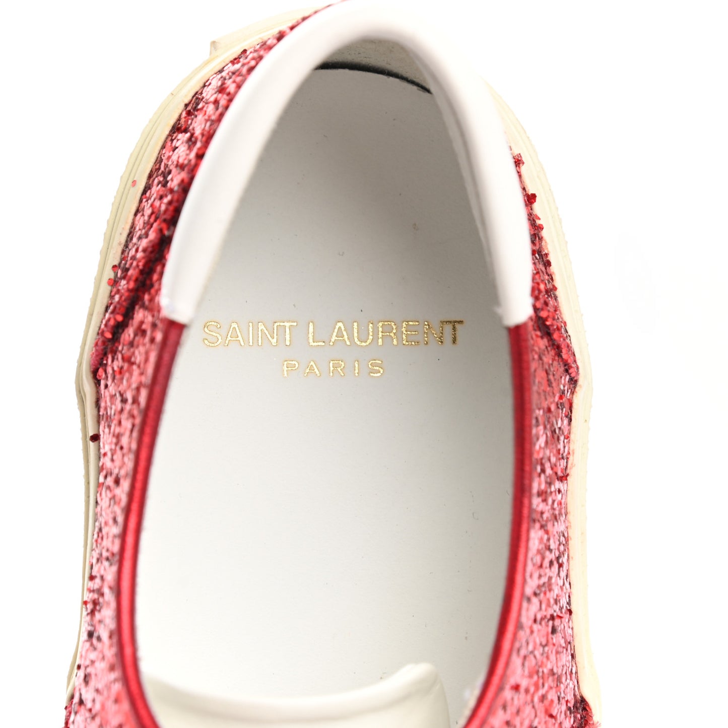 Calfskin Crystal Glitter Venice Low Top Sneakers 38 Red