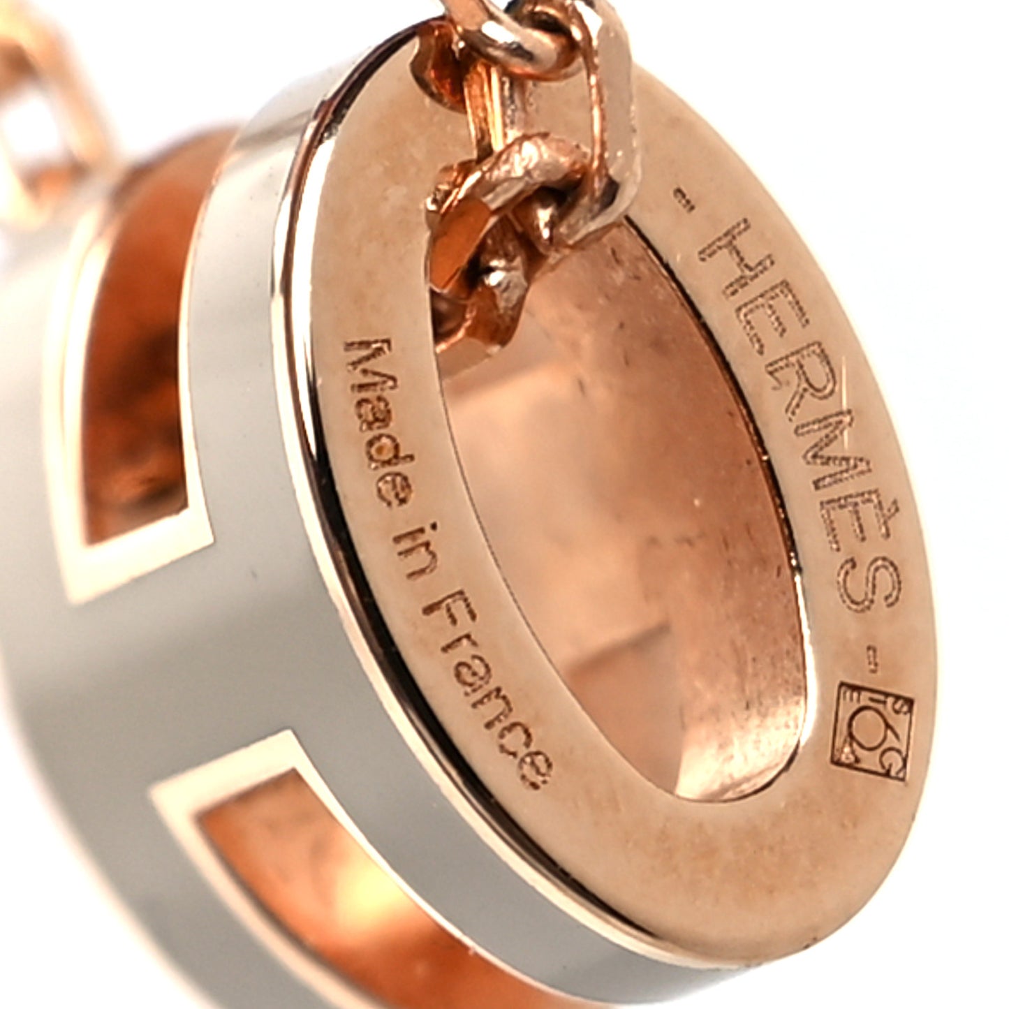 Lacquered Rose Gold Mini Pop H Pendant Necklace Marron Glace