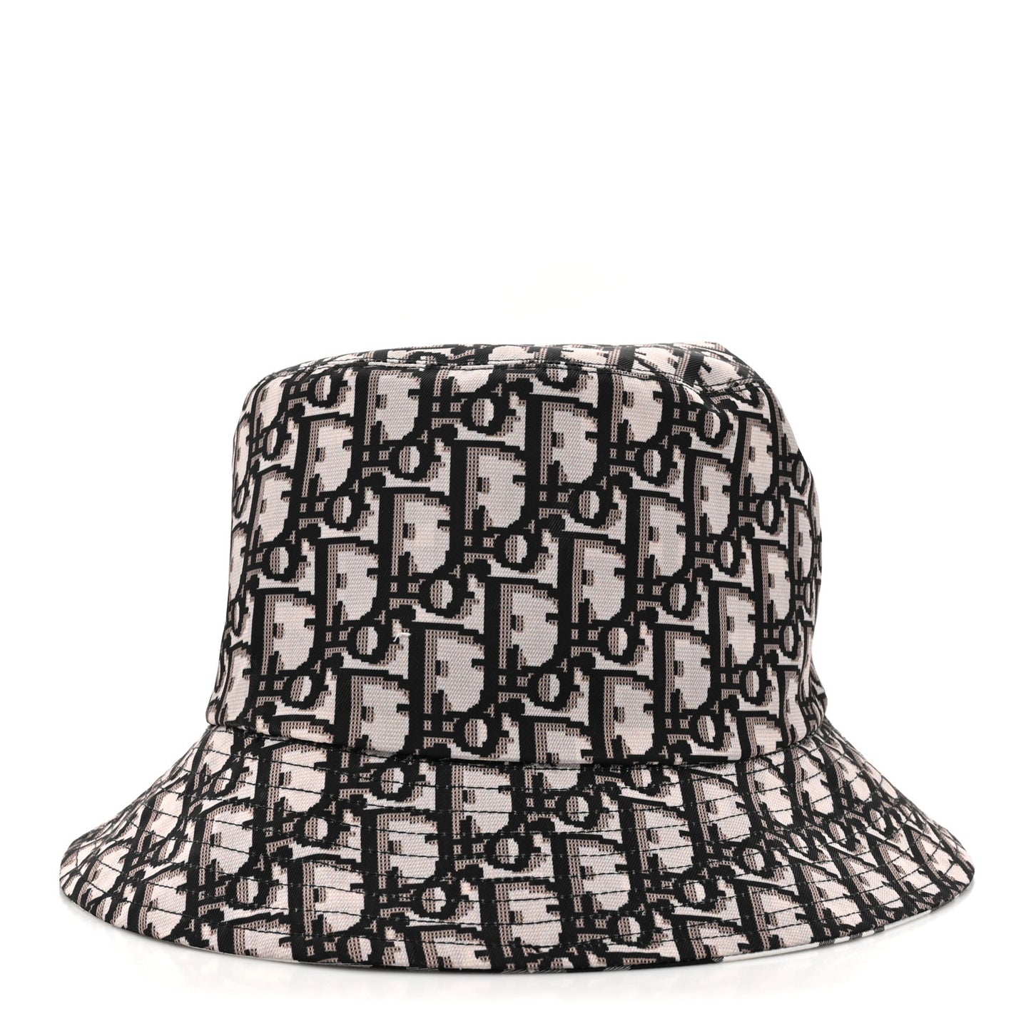 Oblique Plaid Reversible Teddy-D Brim Bucket Hat Black White