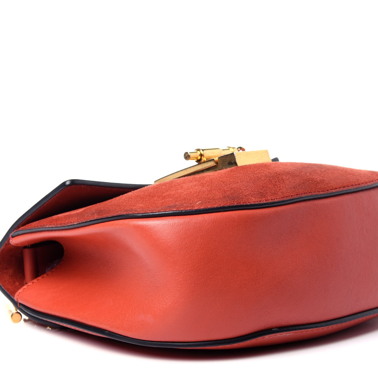Lambskin Suede Calfskin Mini Drew Shoulder Bag Poppy