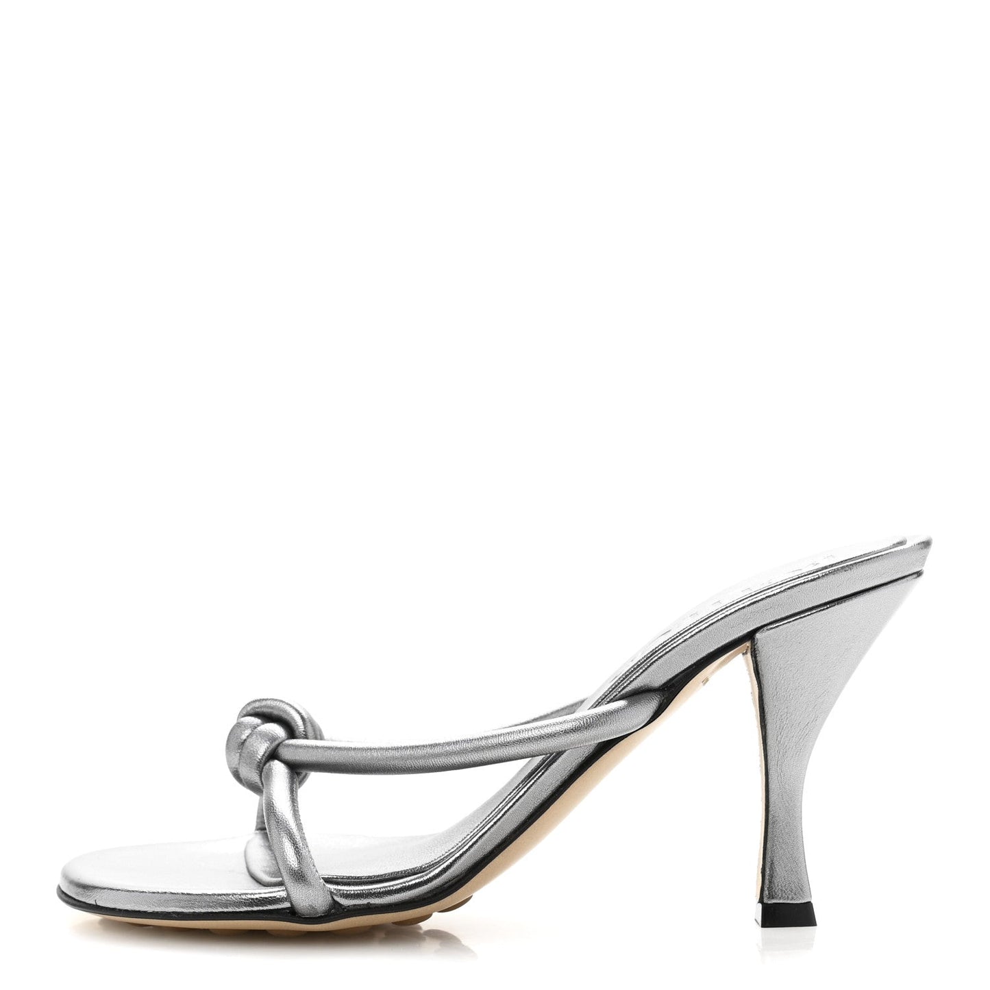 Metallic Blink Knot Mule Sandals 36.5 Silver
