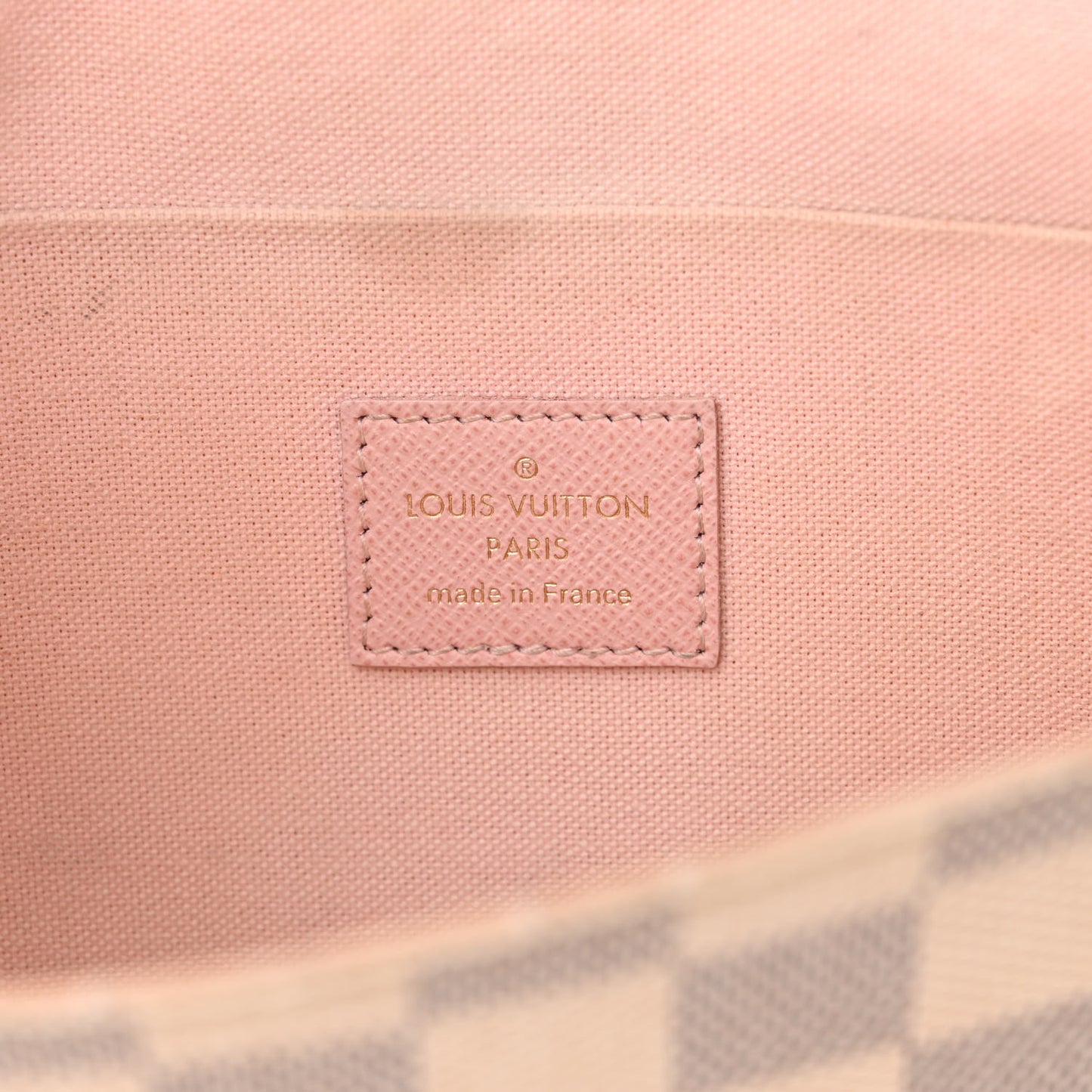 Damier Azur Pochette Felicie Chain Wallet Rose Ballerine