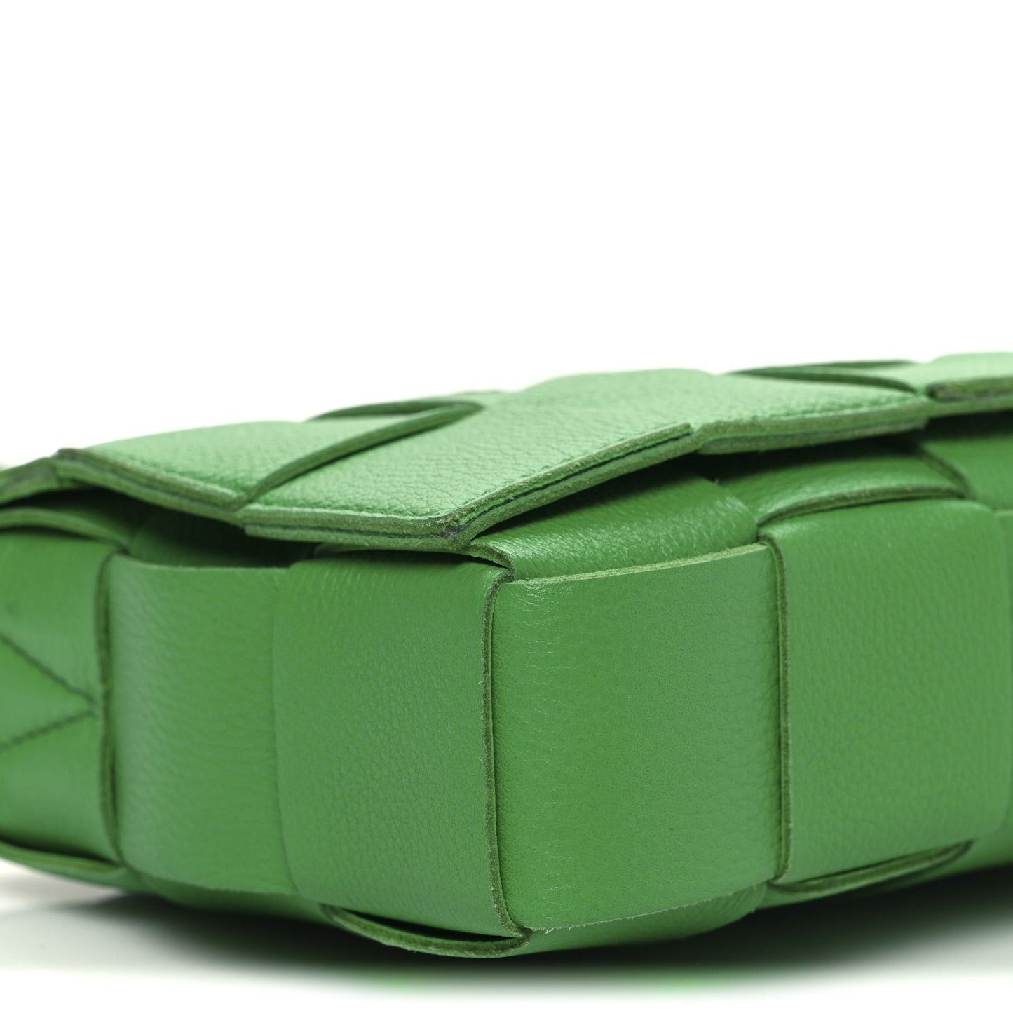 Grained Calfskin Maxi Intrecciato Cassette Crossbody Bag Parakeet