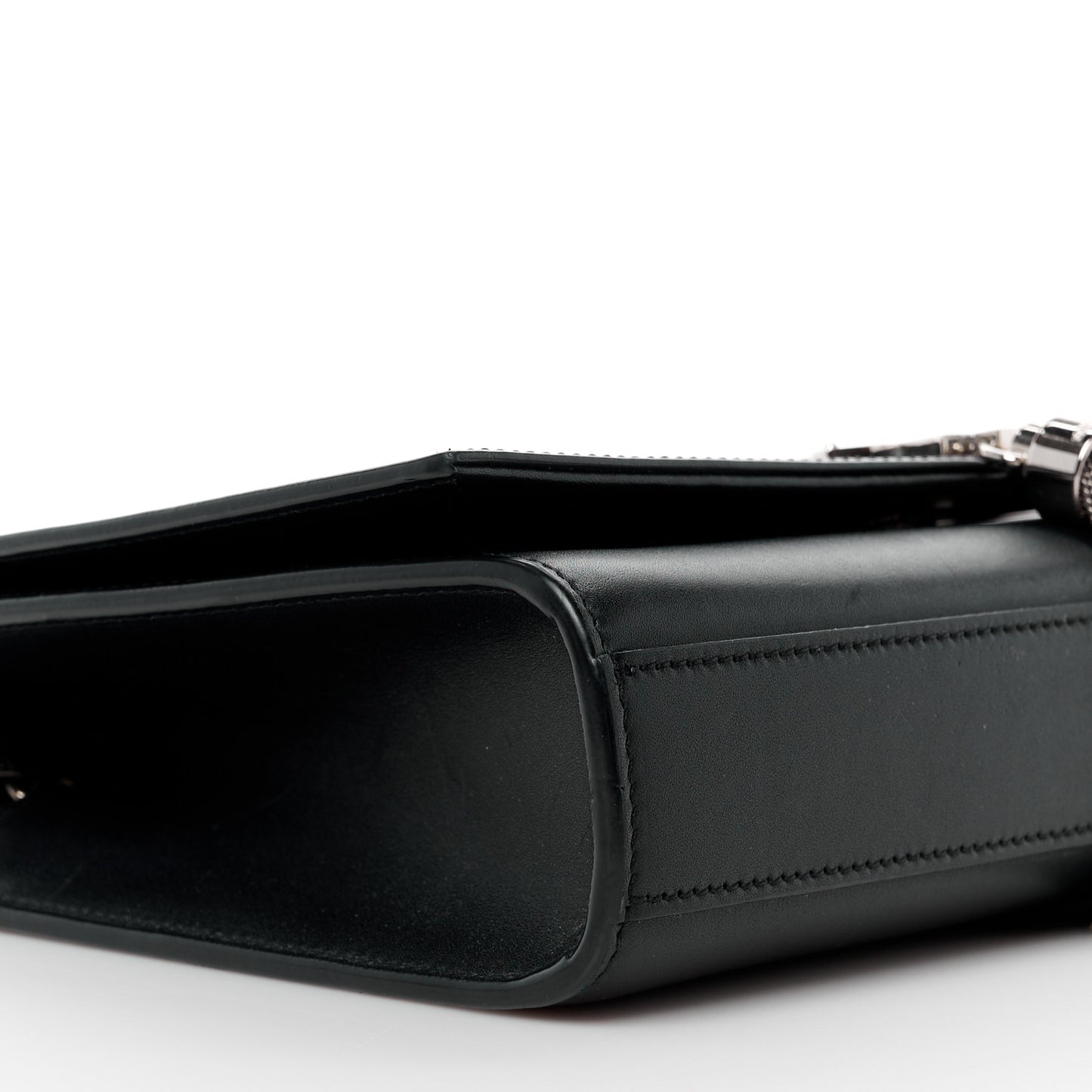 Smooth Calfskin Medium Classic Monogram Kate Tassel Satchel Black