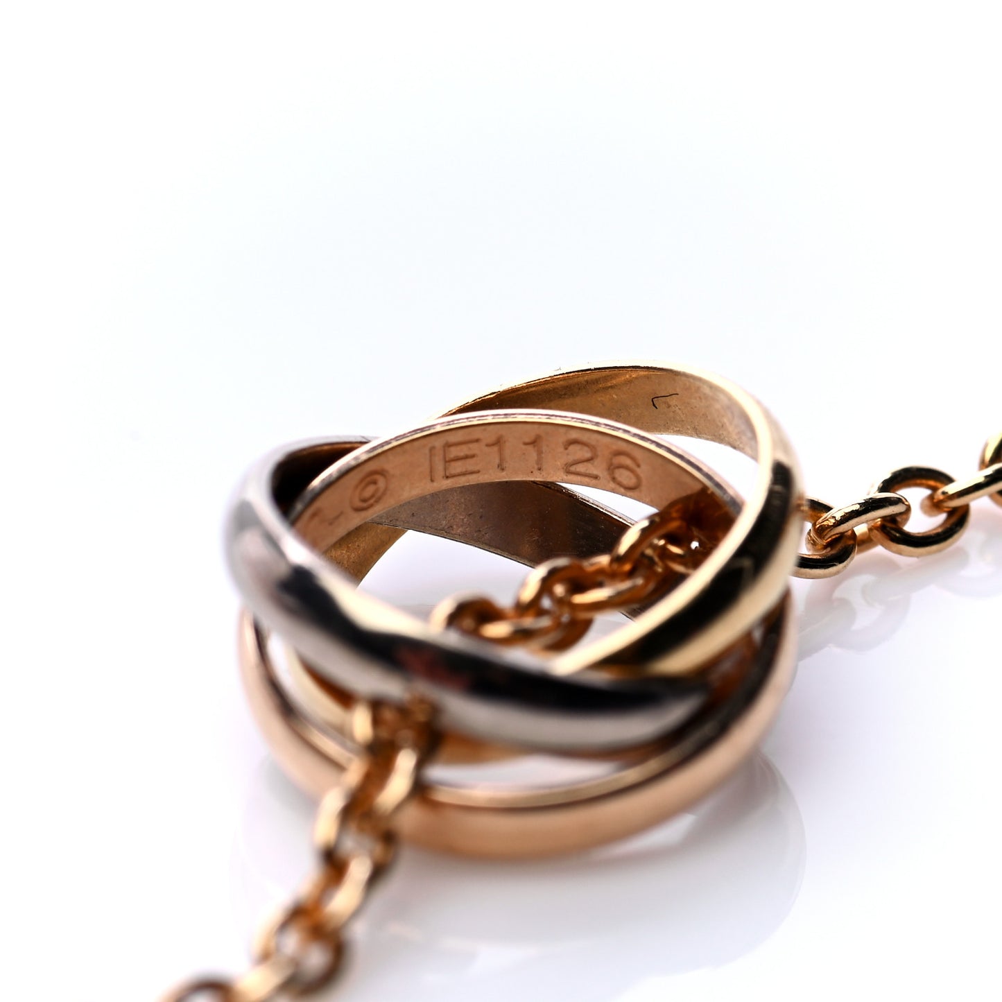18K Pink Yellow White Gold Trinity Pendant Necklace