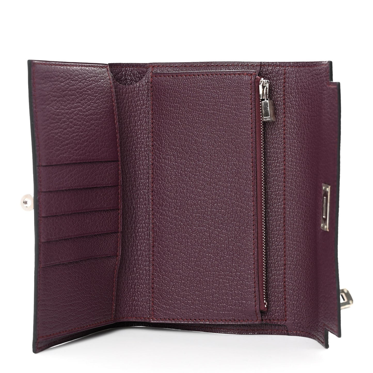Chevre Mysore Medium Kelly Wallet Prune