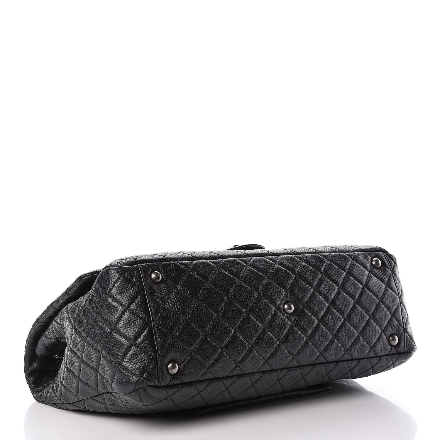 Chanel Calfskin Quilted XXL Travel Flap Bag Black 4 of 10