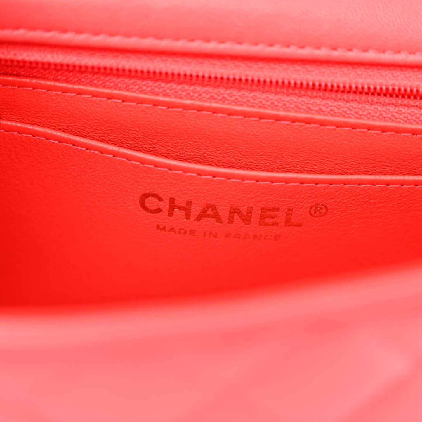 Lambskin Quilted Mini Rectangular Flap Red
