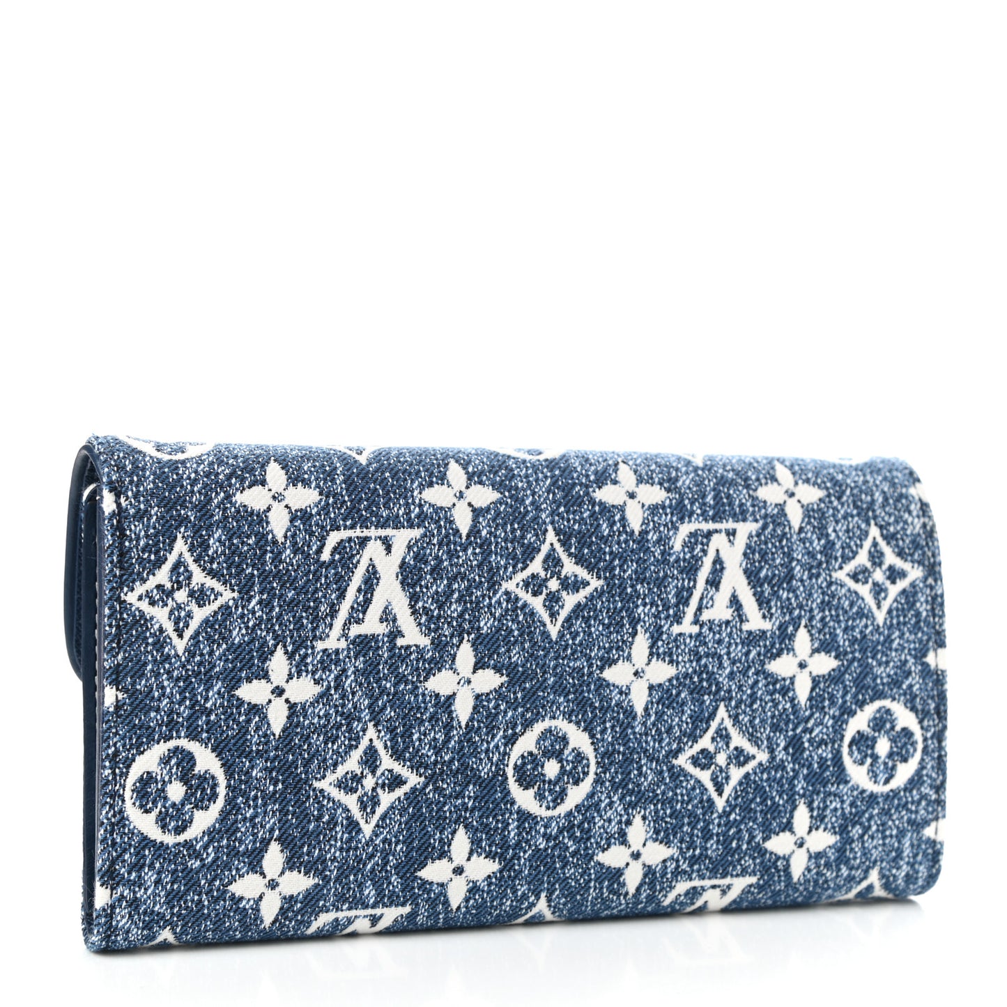Monogram Jacquard Denim Sarah Wallet Bleu