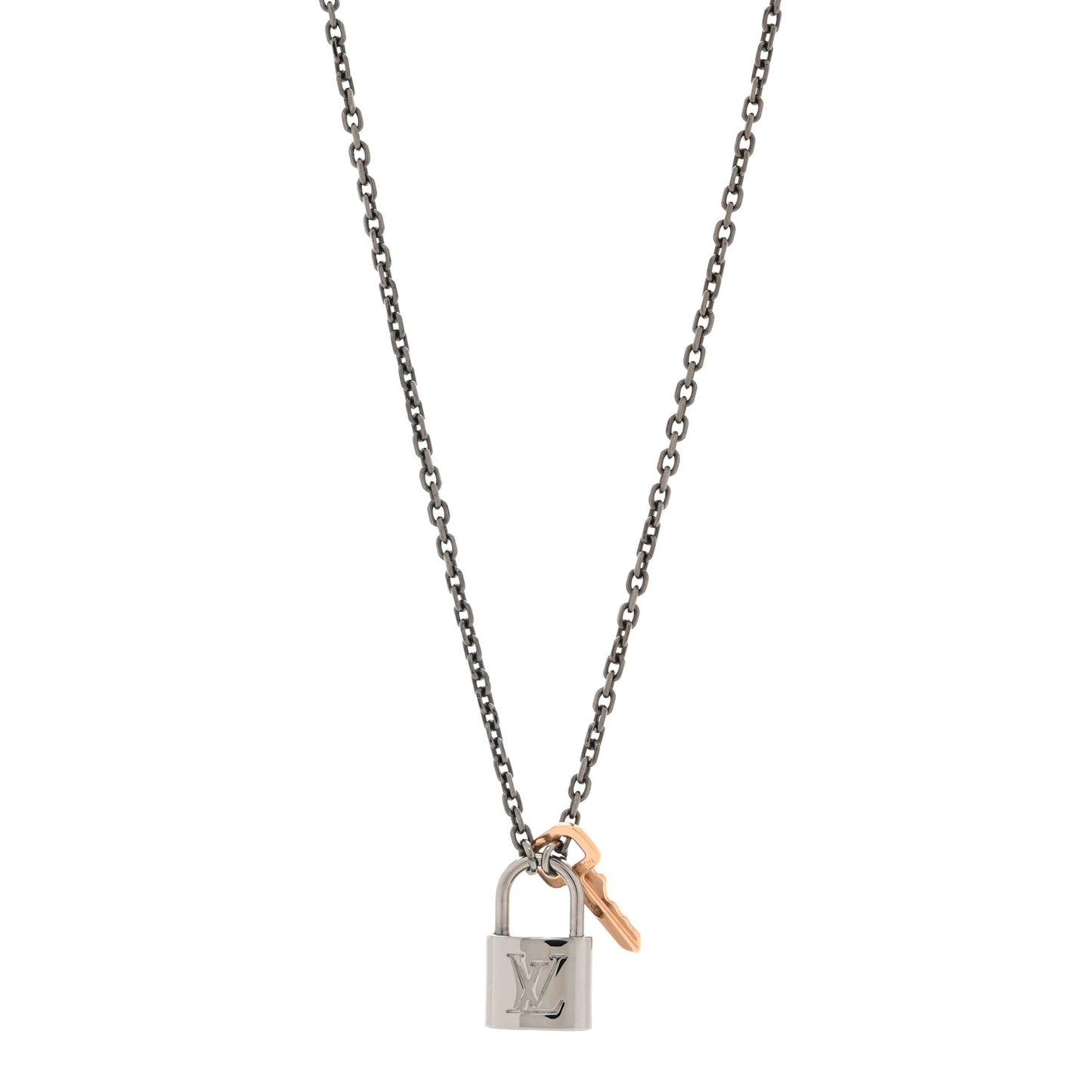 Valentine Lock Pendant Necklace Silver