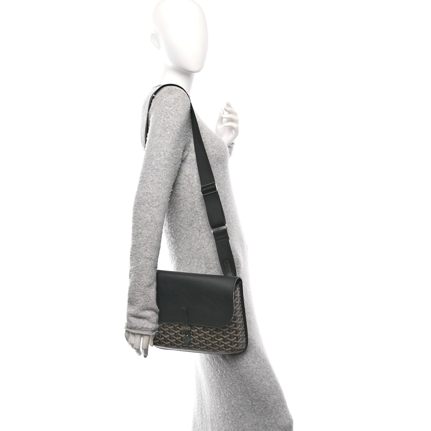 Goyardine Coursier Messenger Bag Black