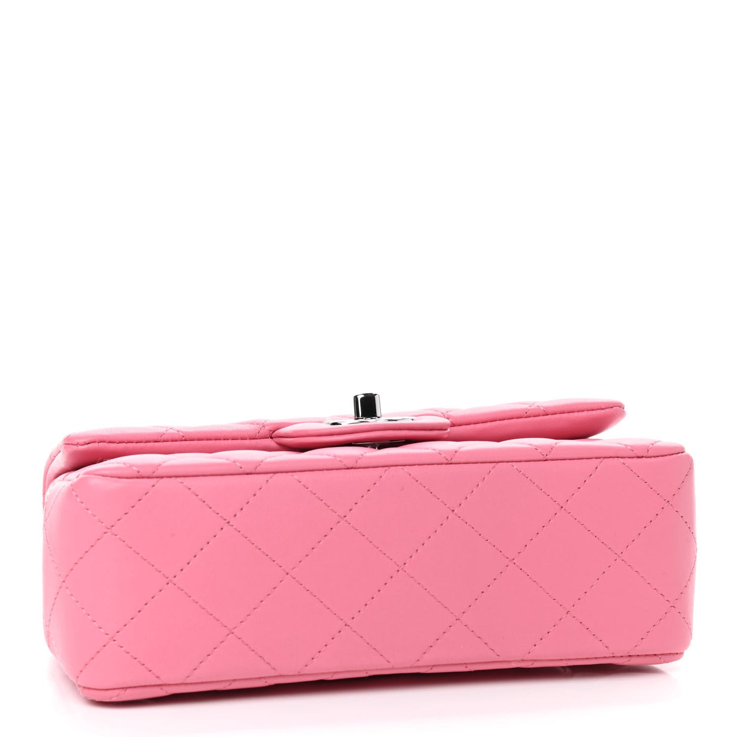 Lambskin Quilted Mini Rectangular Flap Pink