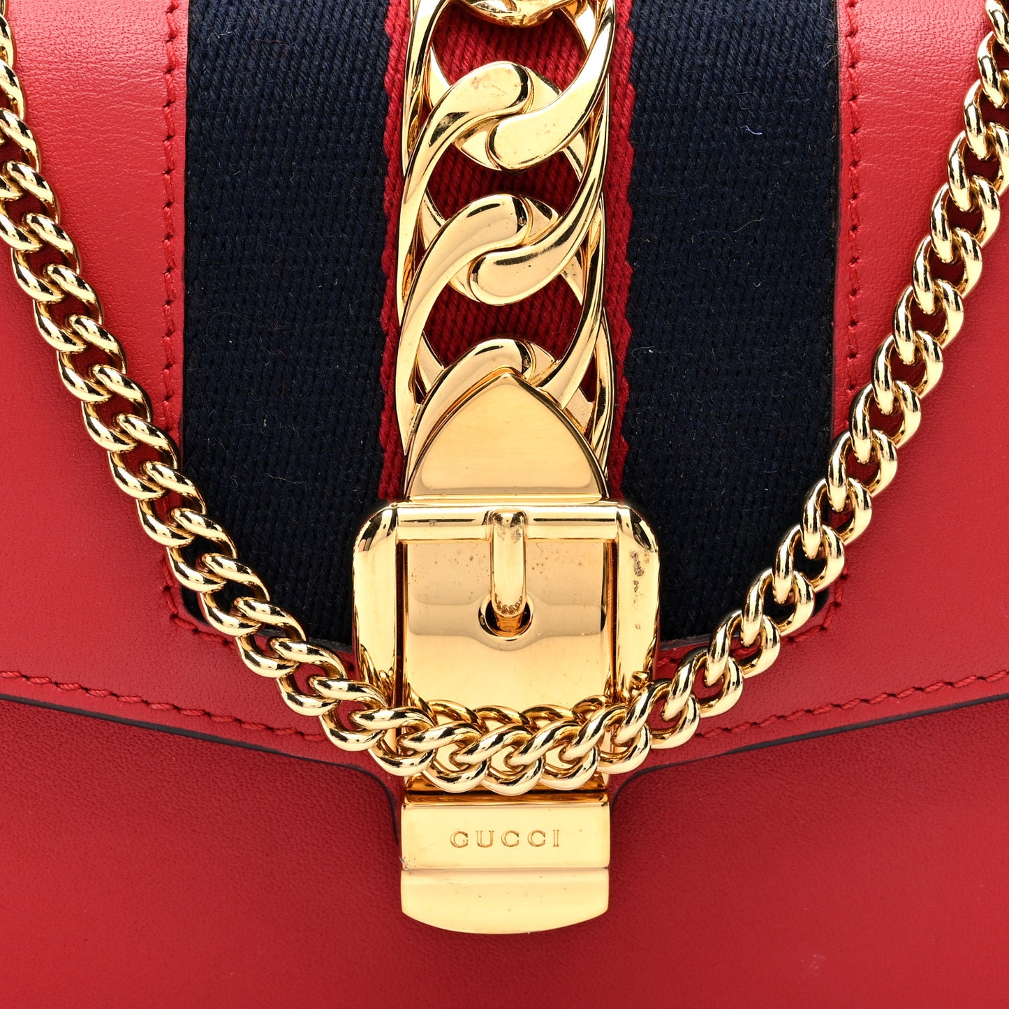 Calfskin Super Mini Sylvie Chain Shoulder Bag Hibiscus Red