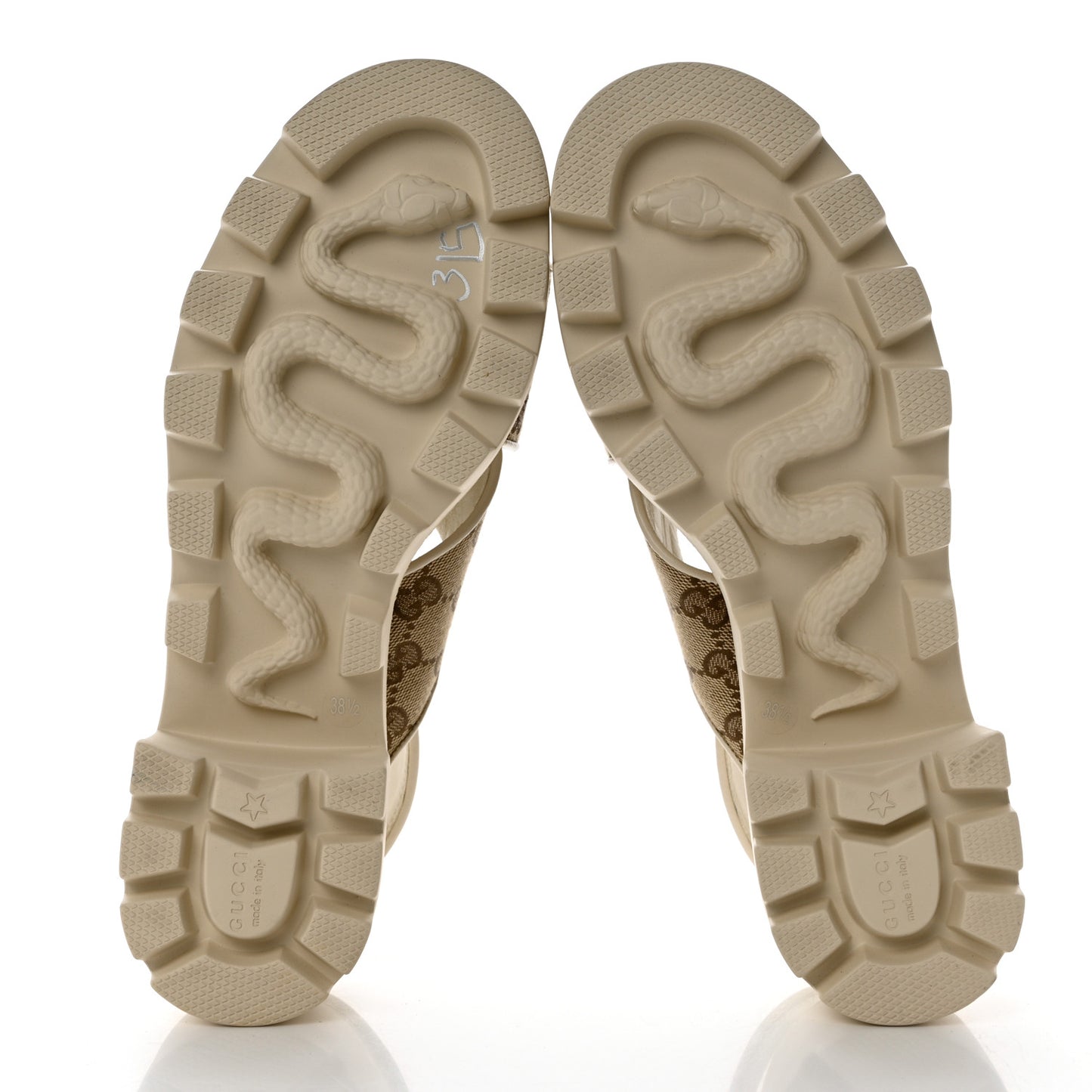 Monogram Granada Kid Trip 40/72mm Lug Sole Sandals 38.5 Beige Ebony Mystic White