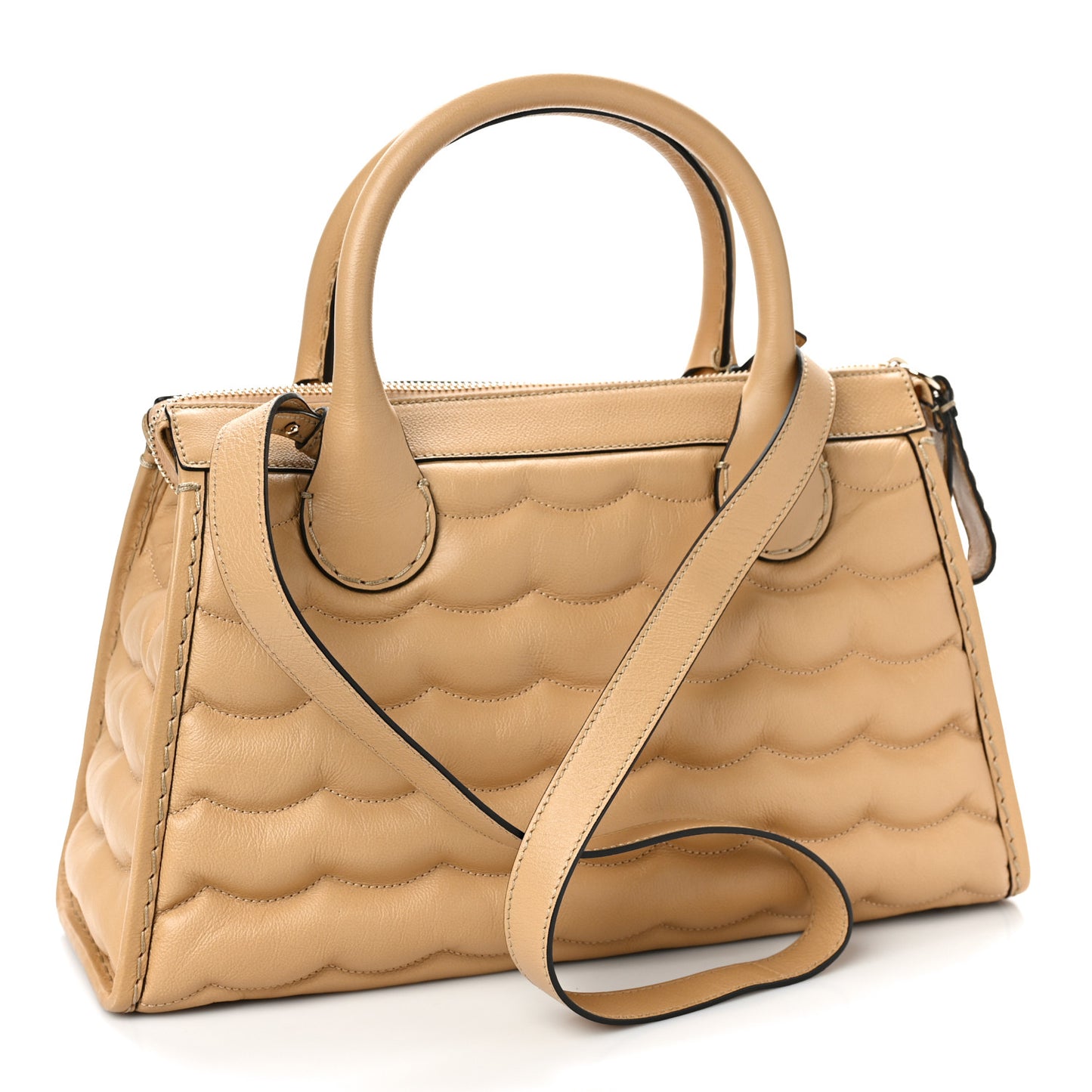 Buffalo Quilted Medium Edith Day Bag Soft Tan