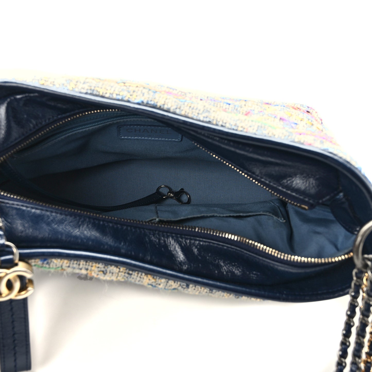 Tweed Calfskin Medium Gabrielle Hobo Blue