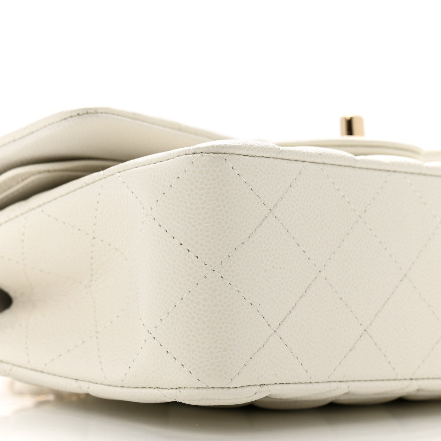 Caviar Quilted Small Double Flap White