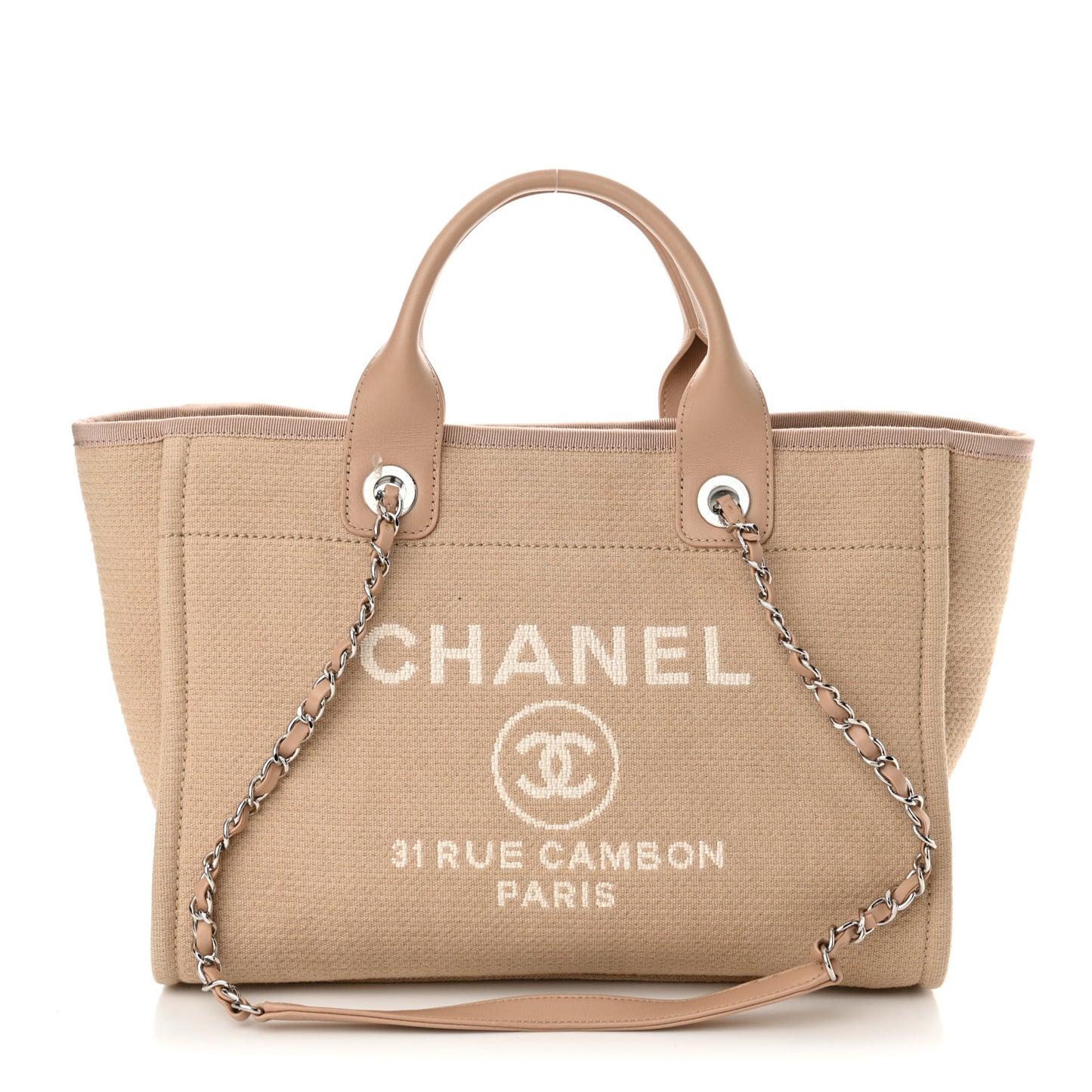 Mixed Fibers Small Deauville Tote Beige