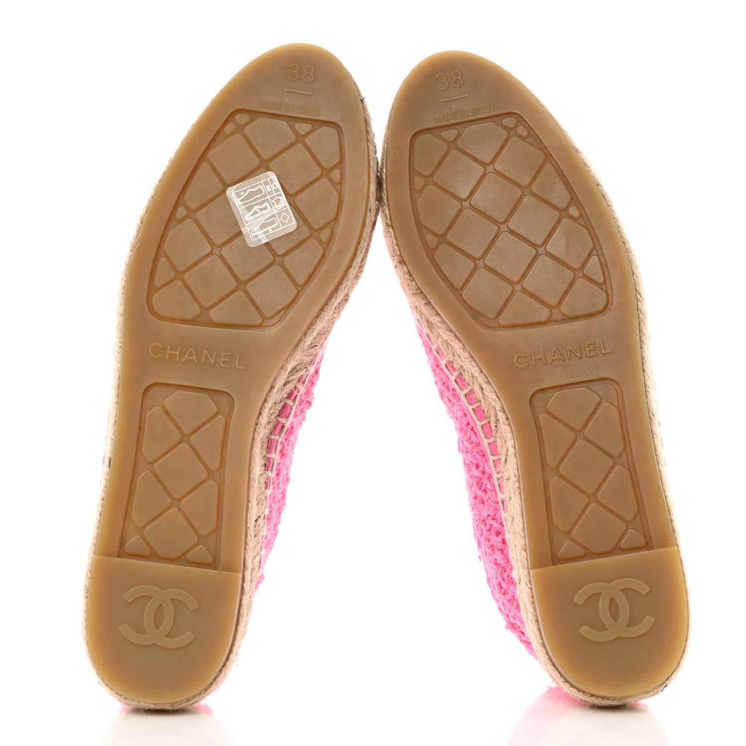 Chanel Tweed Lambskin CC Espadrilles 38 Hot Pink 5 of 9