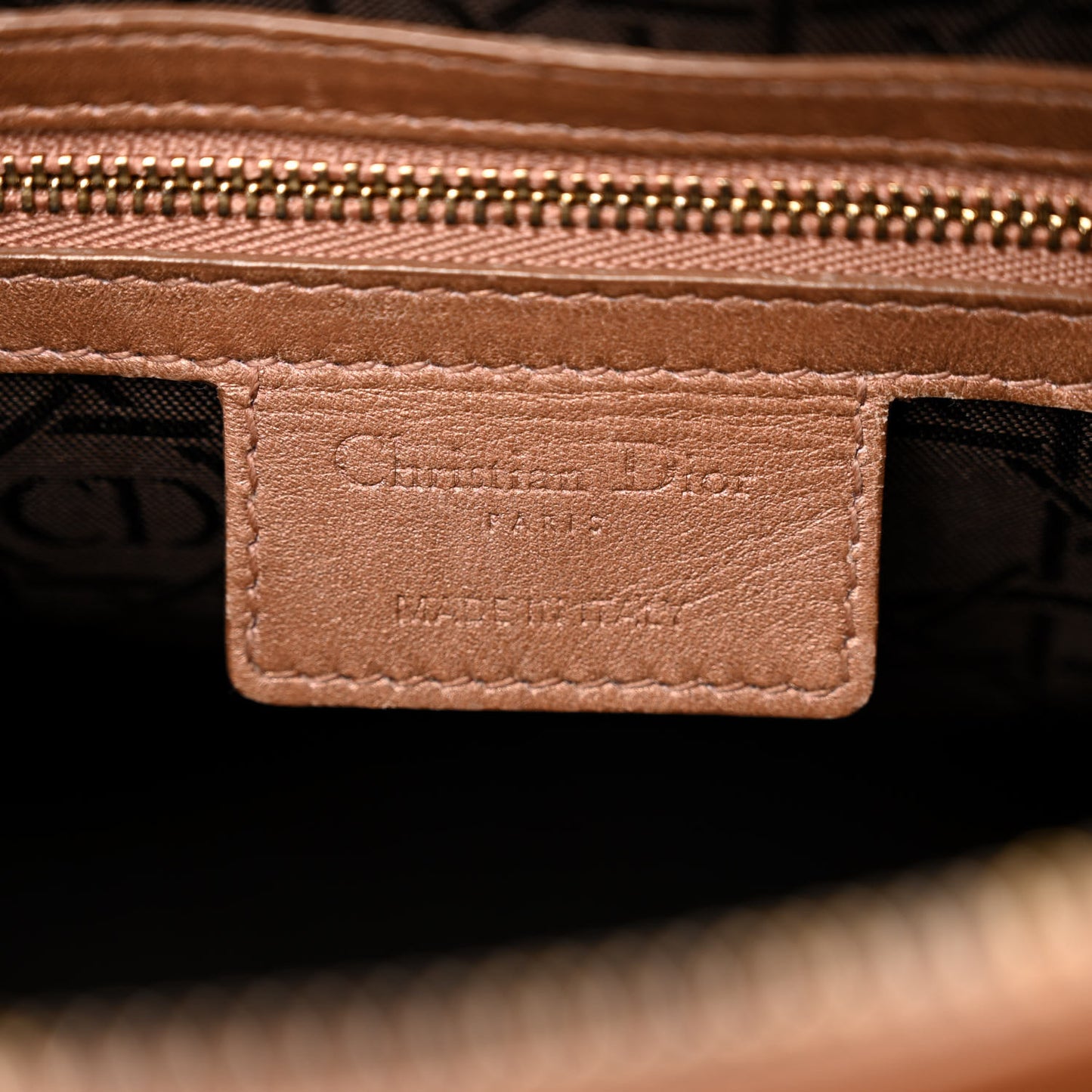 Metallic Lambskin Cannage Large Lady Dior Pink