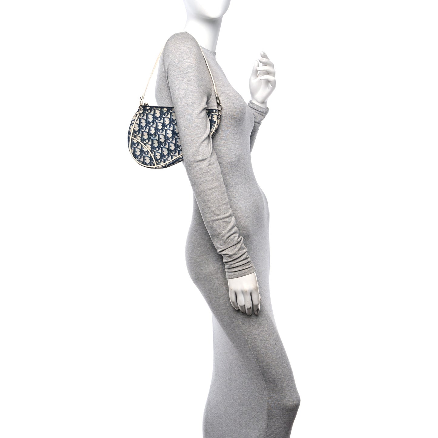 Monogram Mini Saddle Pochette White Blue