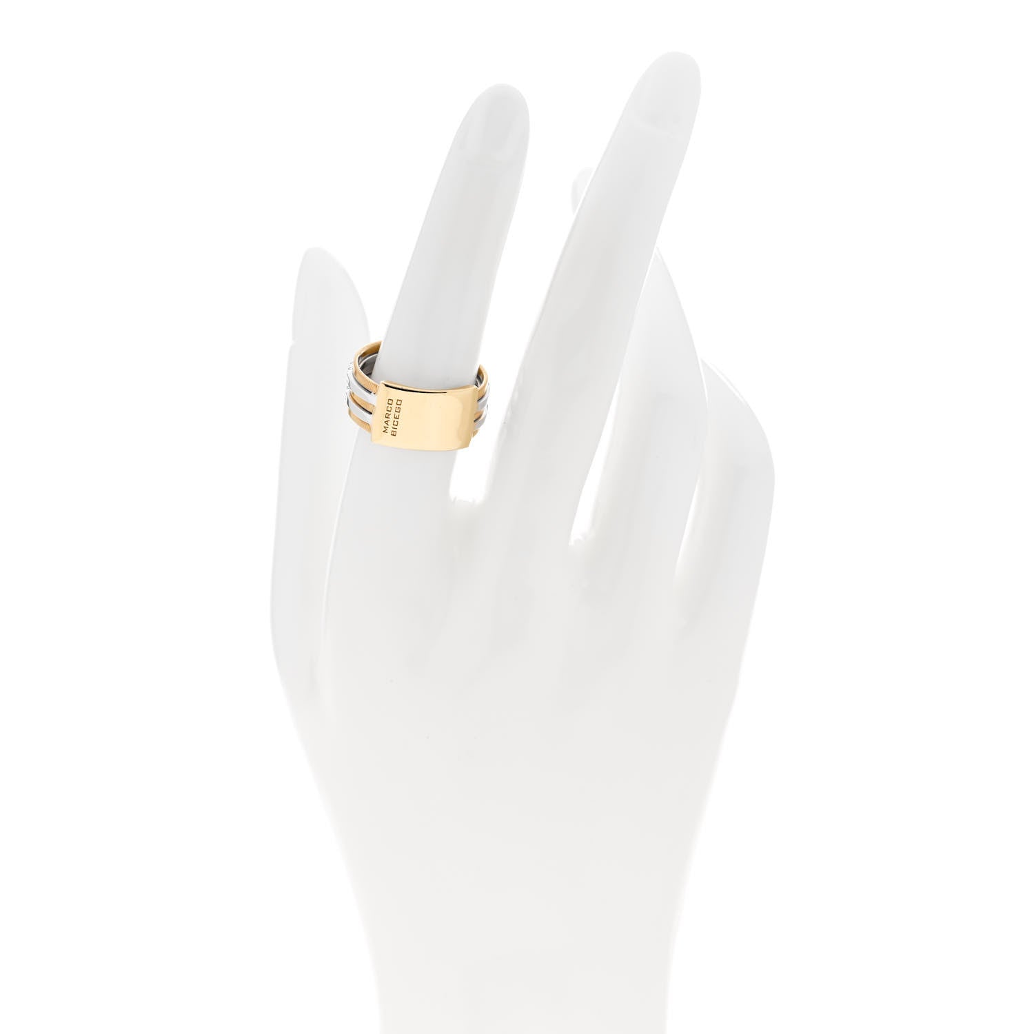 Marco Bicego 18K Yellow White Gold Diamond Goa Ring 54 7 2 of 5