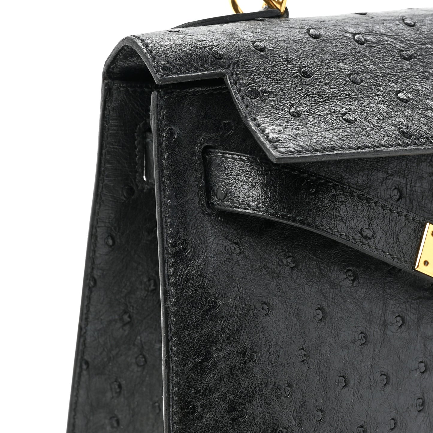 Ostrich Kelly Sellier 28 Black
