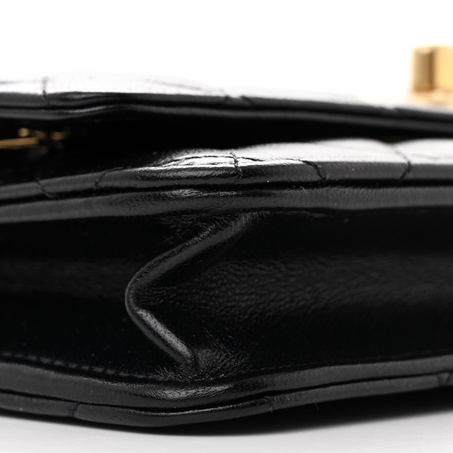 Lambskin Quilted CC Pearl Wallet on Chain WOC Black