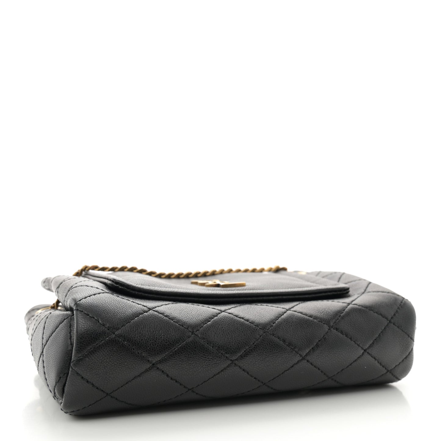 Lambskin Quilted Monogram Mini Nolita Black