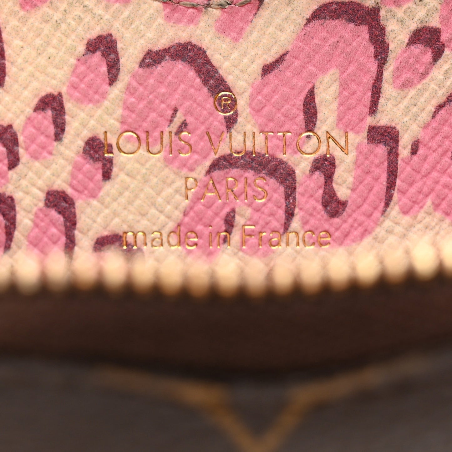 Monogram Leopard Coeur Heart Coin Purse Blanc Corail