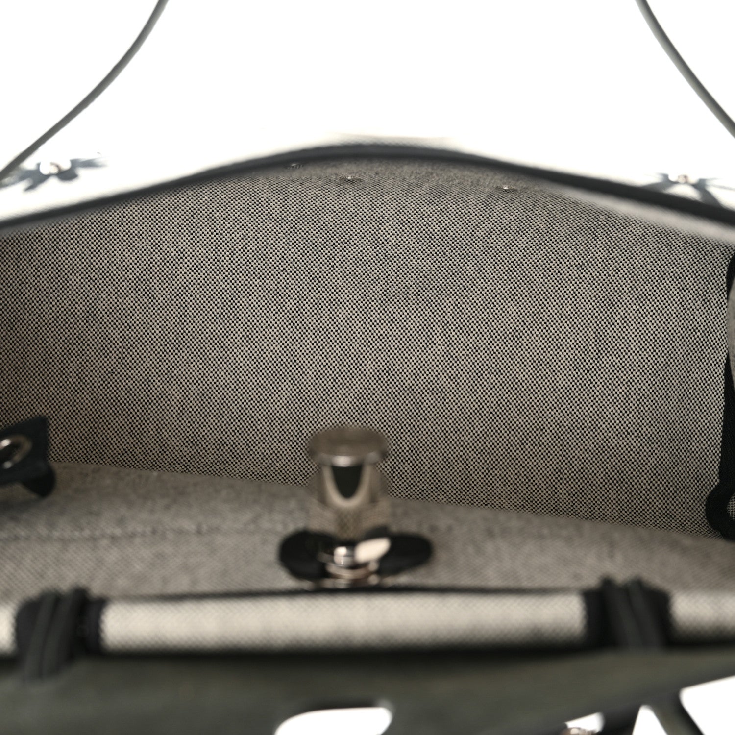 Hermes H Plume Canvas Vache Hunter Circuit Rider Hobnailed Herbag Zip Retourne 31 PM Black Ecru 6 of 12