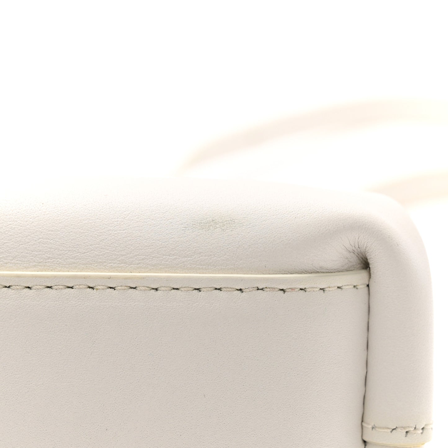 Calfskin Small The Point Triangle Bag Chalk
