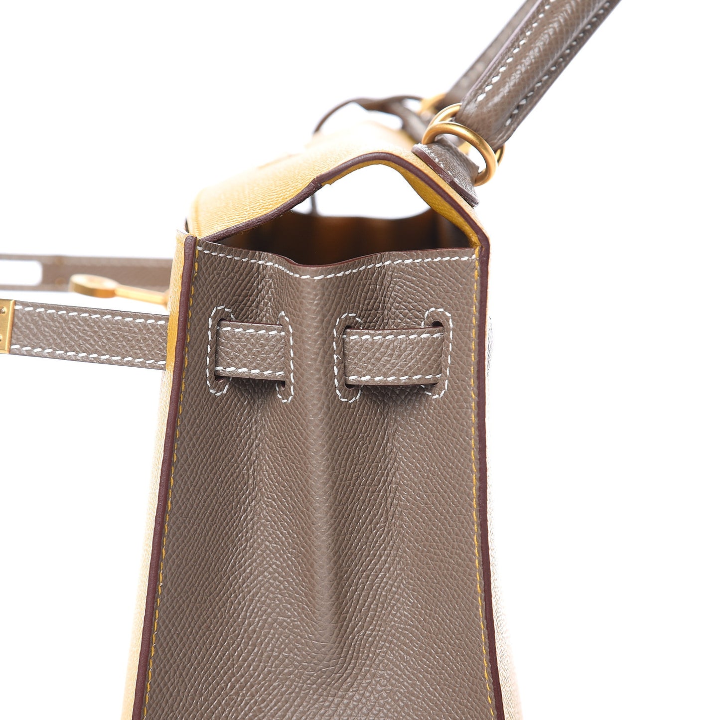 Epsom Horseshoe Kelly Sellier 25 Jaune Ambre Etoupe