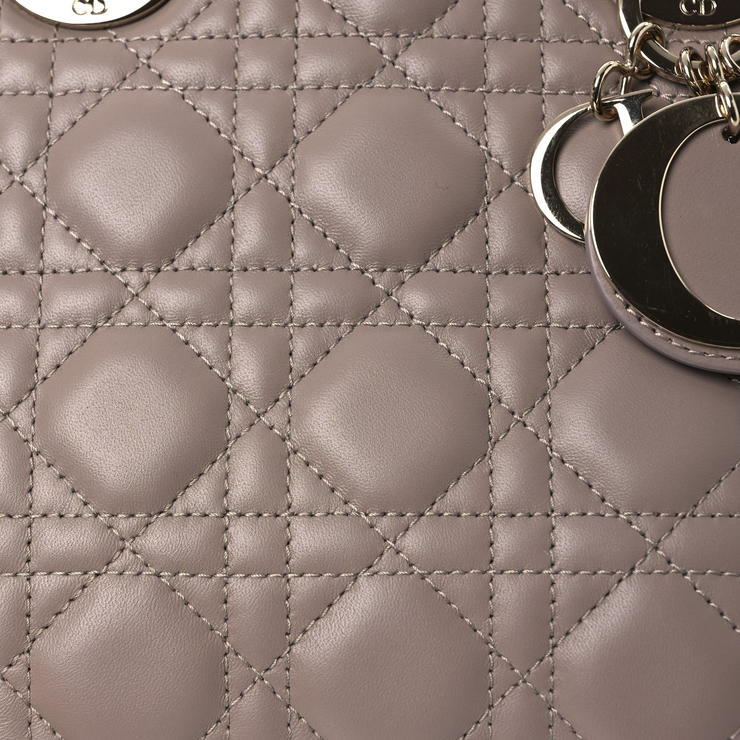 Christian Dior Lambskin Cannage Small My ABCDior Lady Dior Taupe 10 of 15