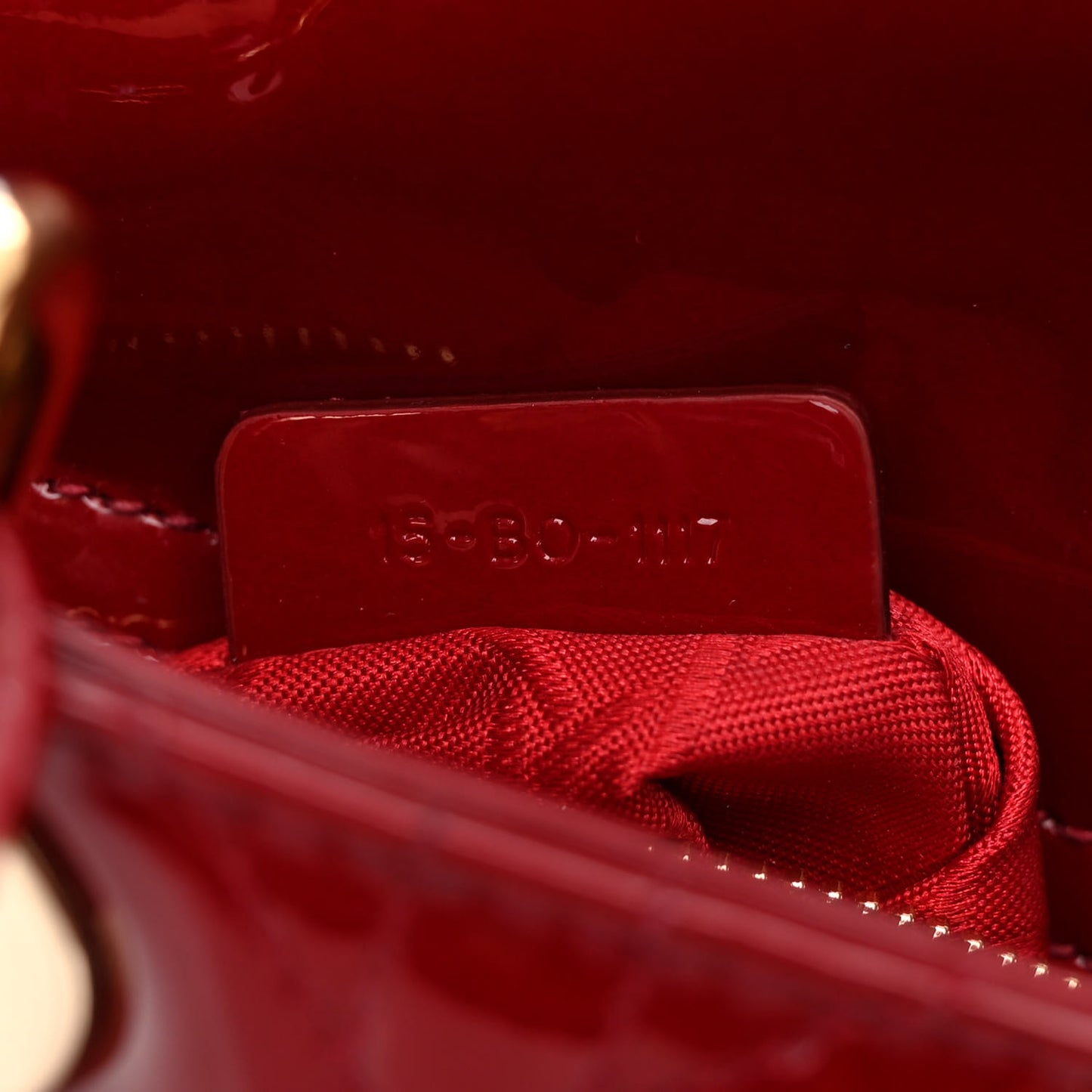 Patent Cannage Mini Lady Dior Red