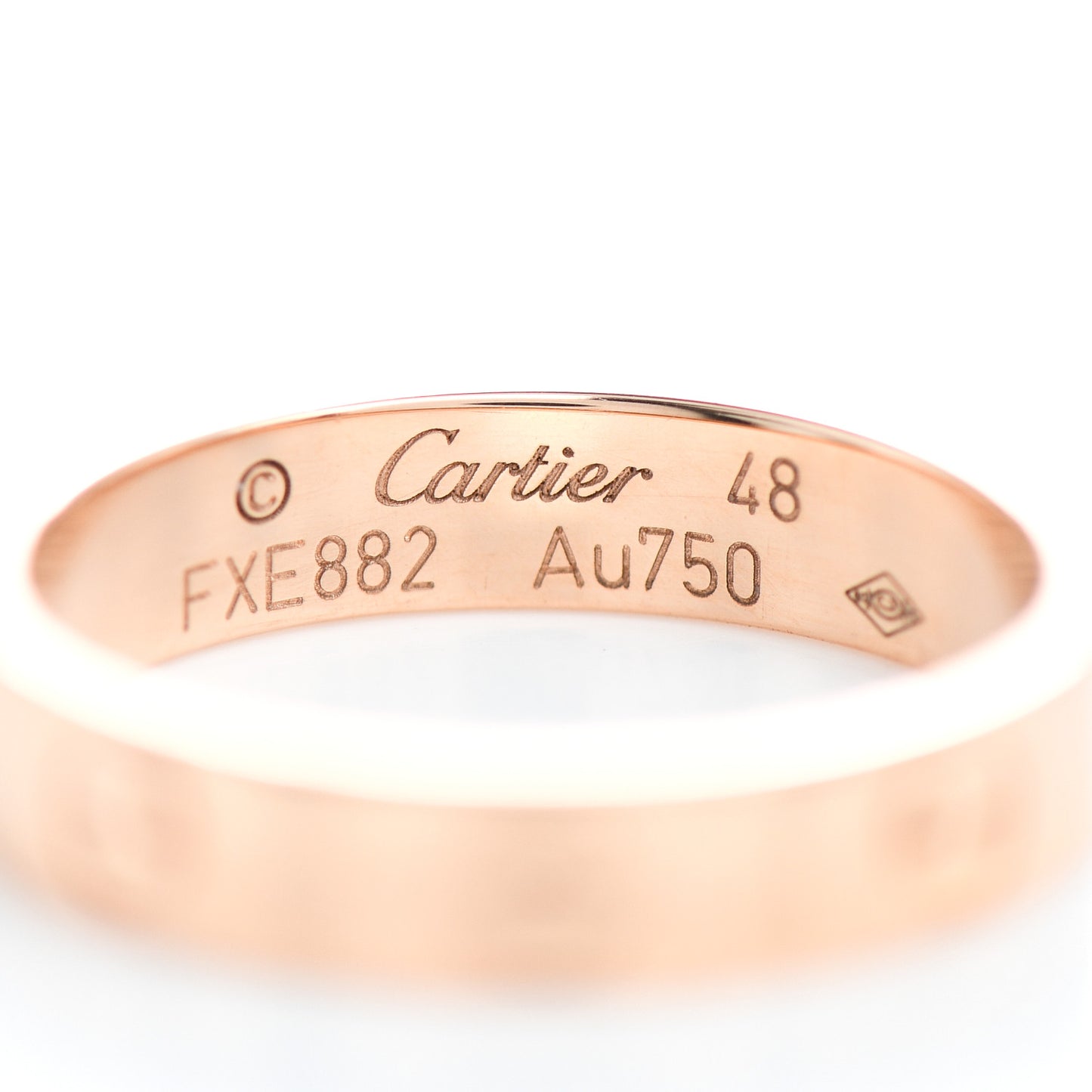 18K Pink Gold 3.5mm LOVE Wedding Band Ring 48 4.5