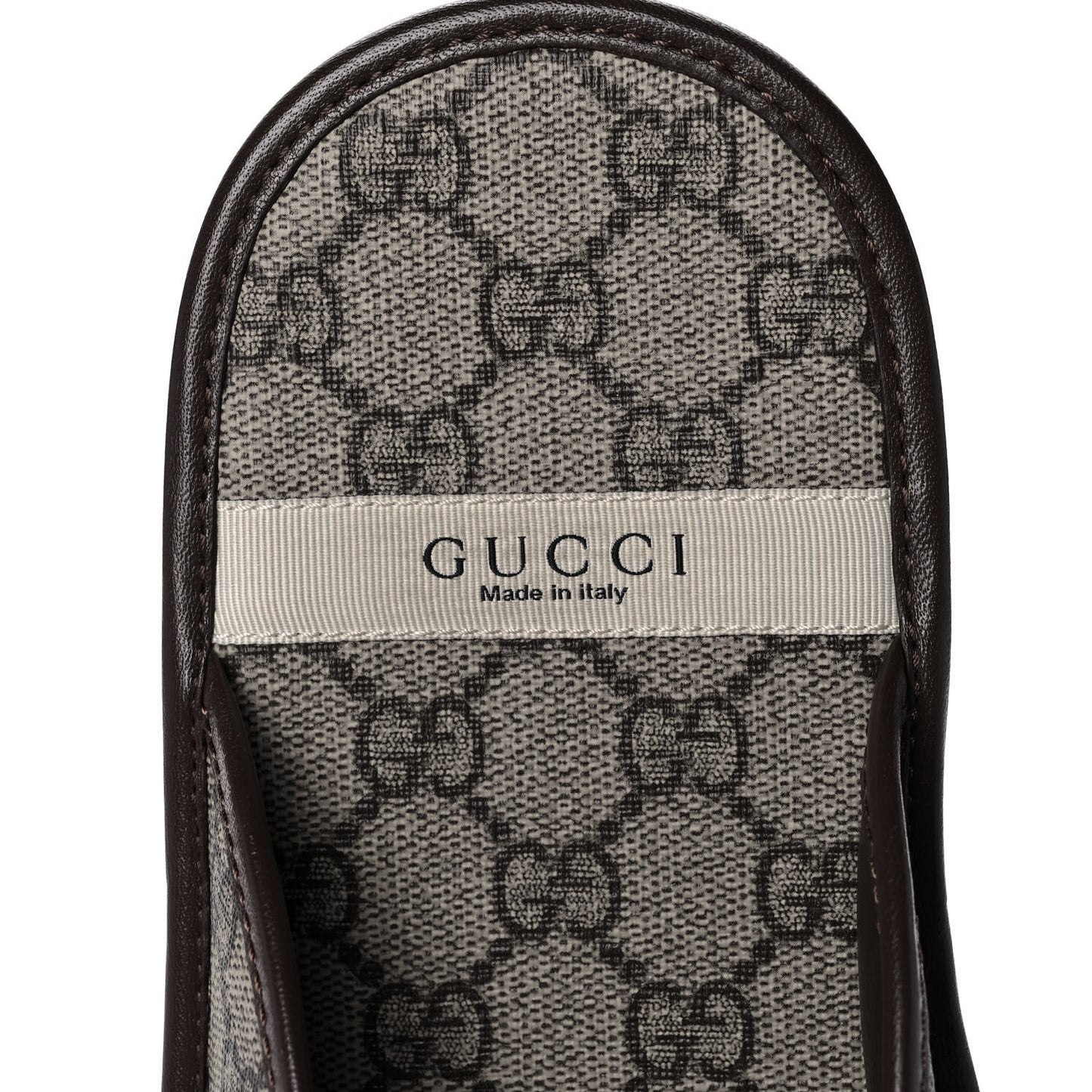 GG Supreme Monogram Granada Kid Mens Lug Sole Slide Sandals 9 Beige New Acero