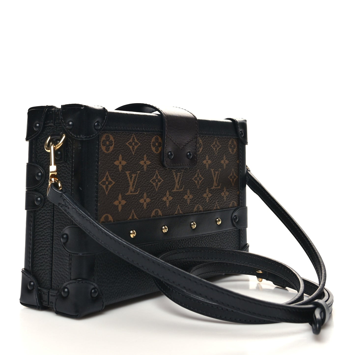Monogram Calfskin Petite Malle Black White