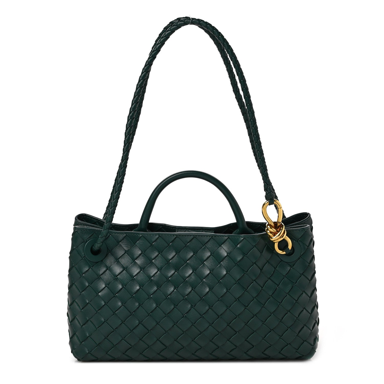 Bottega Veneta Nappa Intrecciato Small East West Andiamo Shoulder Bag Emerald Green 2 of 9