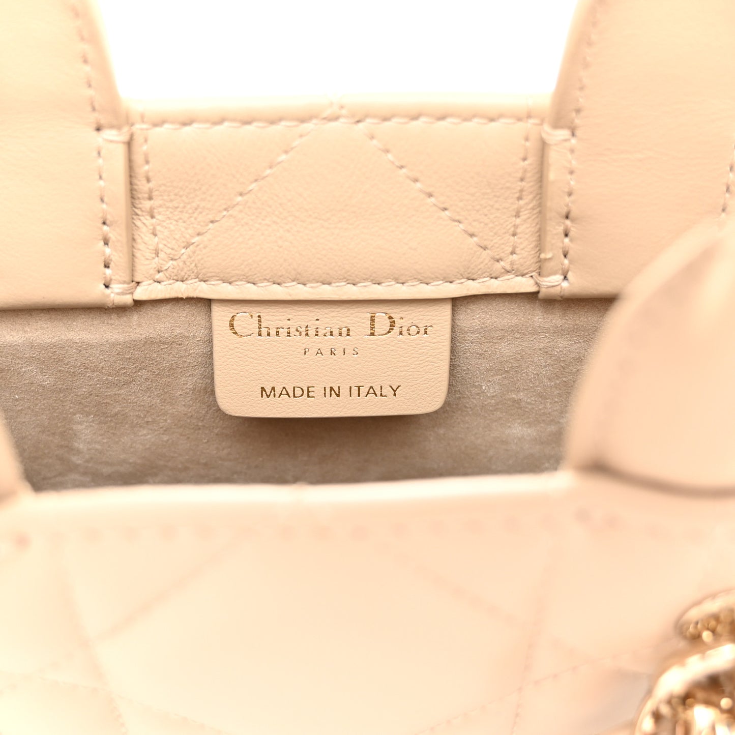 Calfskin Macrocannage Mini Book Tote Trench Beige