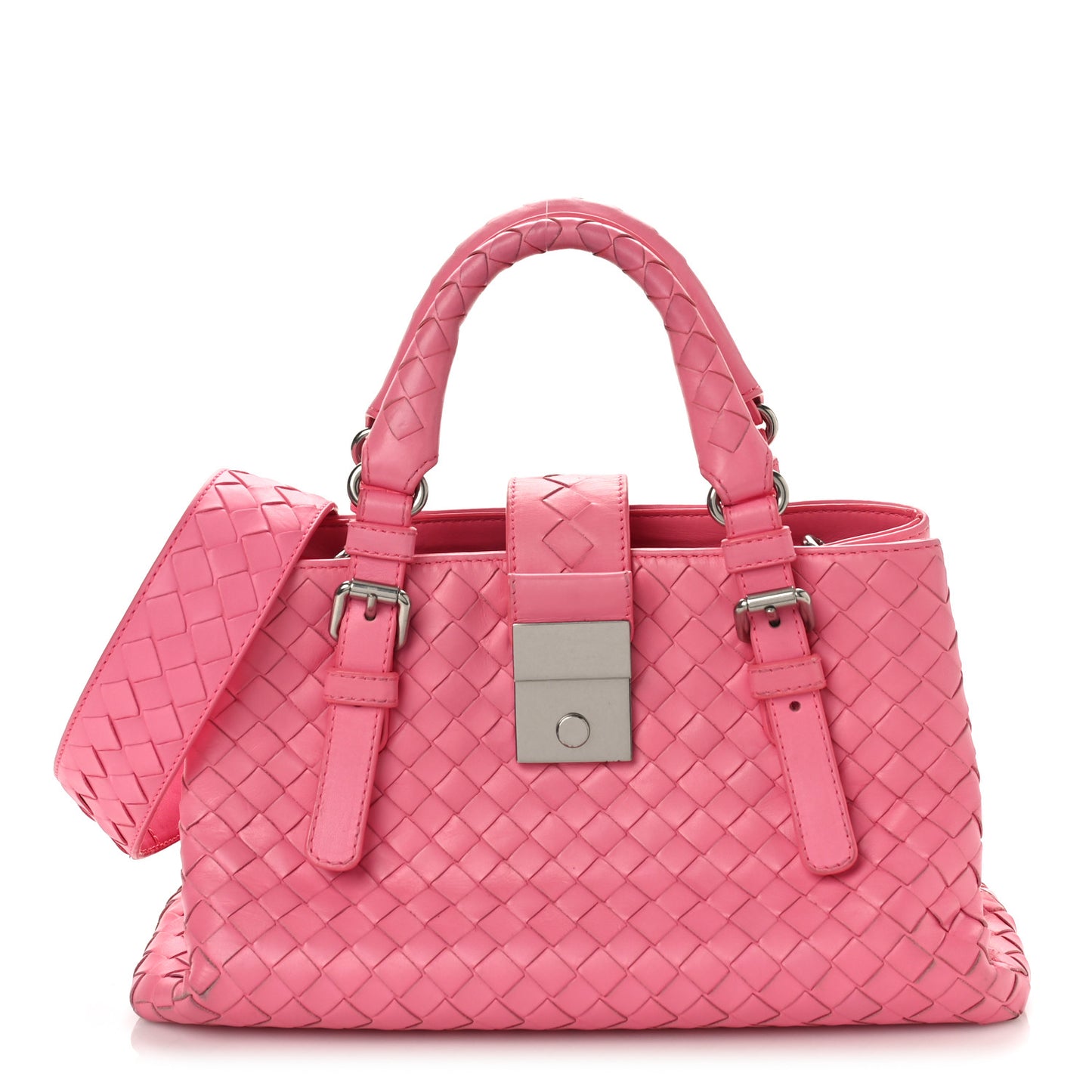 Calfskin Intrecciato Mini Roma Pink