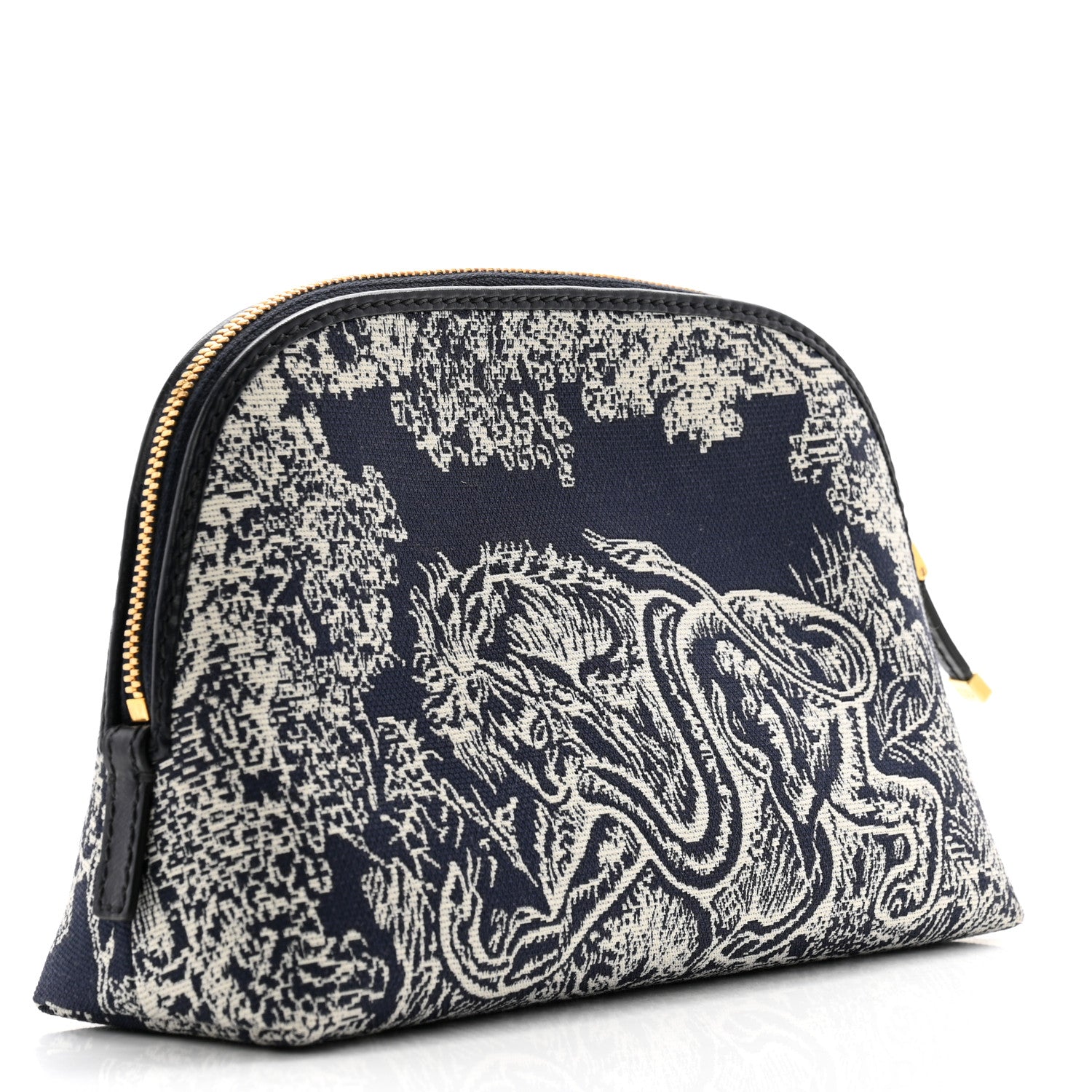 Christian Dior Embroidered Toile De Jouy 30 Montaigne Cosmetic Pouch Blue 3 of 8